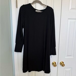 LOFT Black Long Sleeve Dress